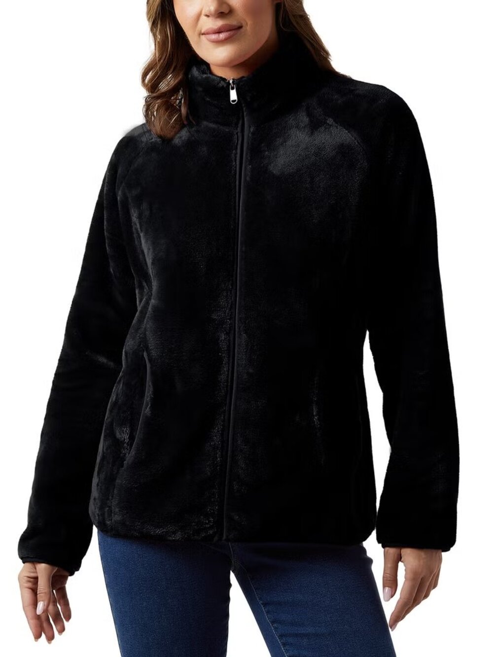 Plush full zip up jacket